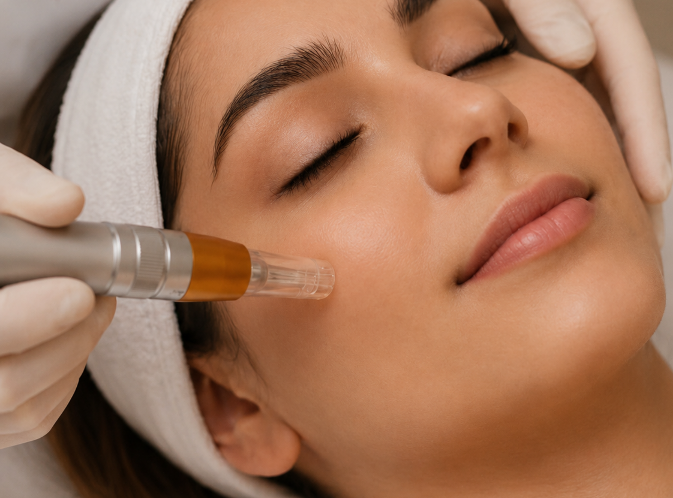 Tratamento facial com equipamento estético