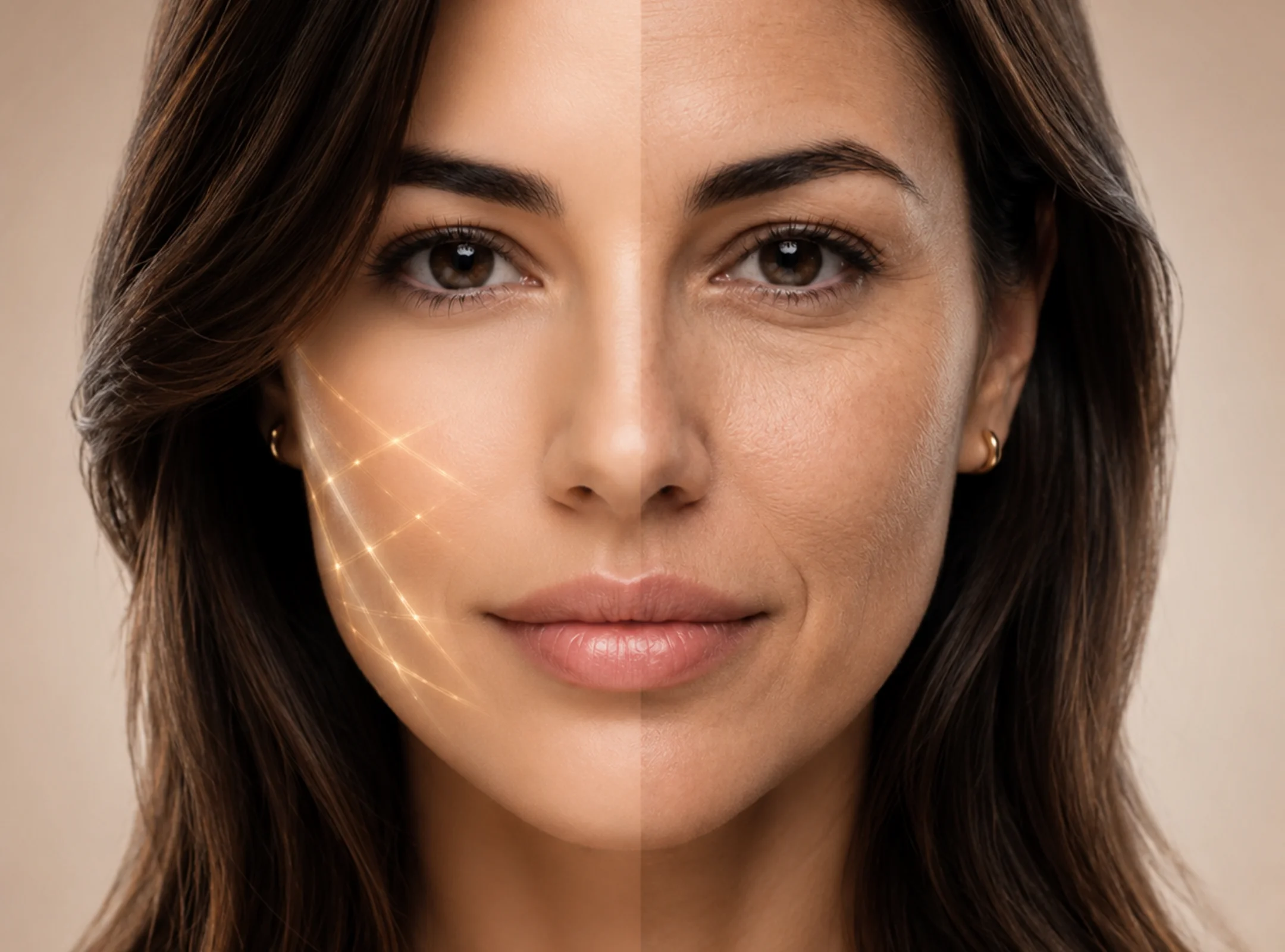 Rosto em composição estética com foco em naturalidade