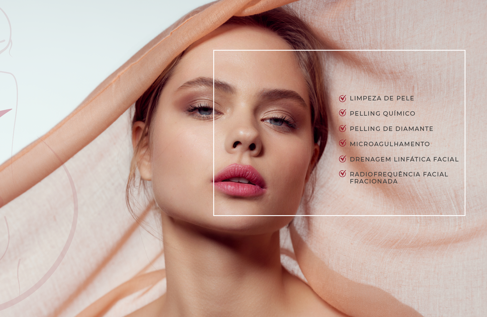 Banner da Bela Forma com lista de procedimentos faciais