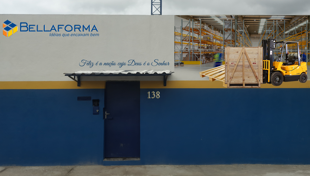 Fachada da Bellaforma com composição de operação logística