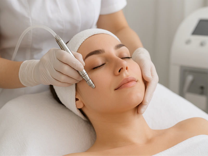 Procedimento estetico facial em ambiente clinico
